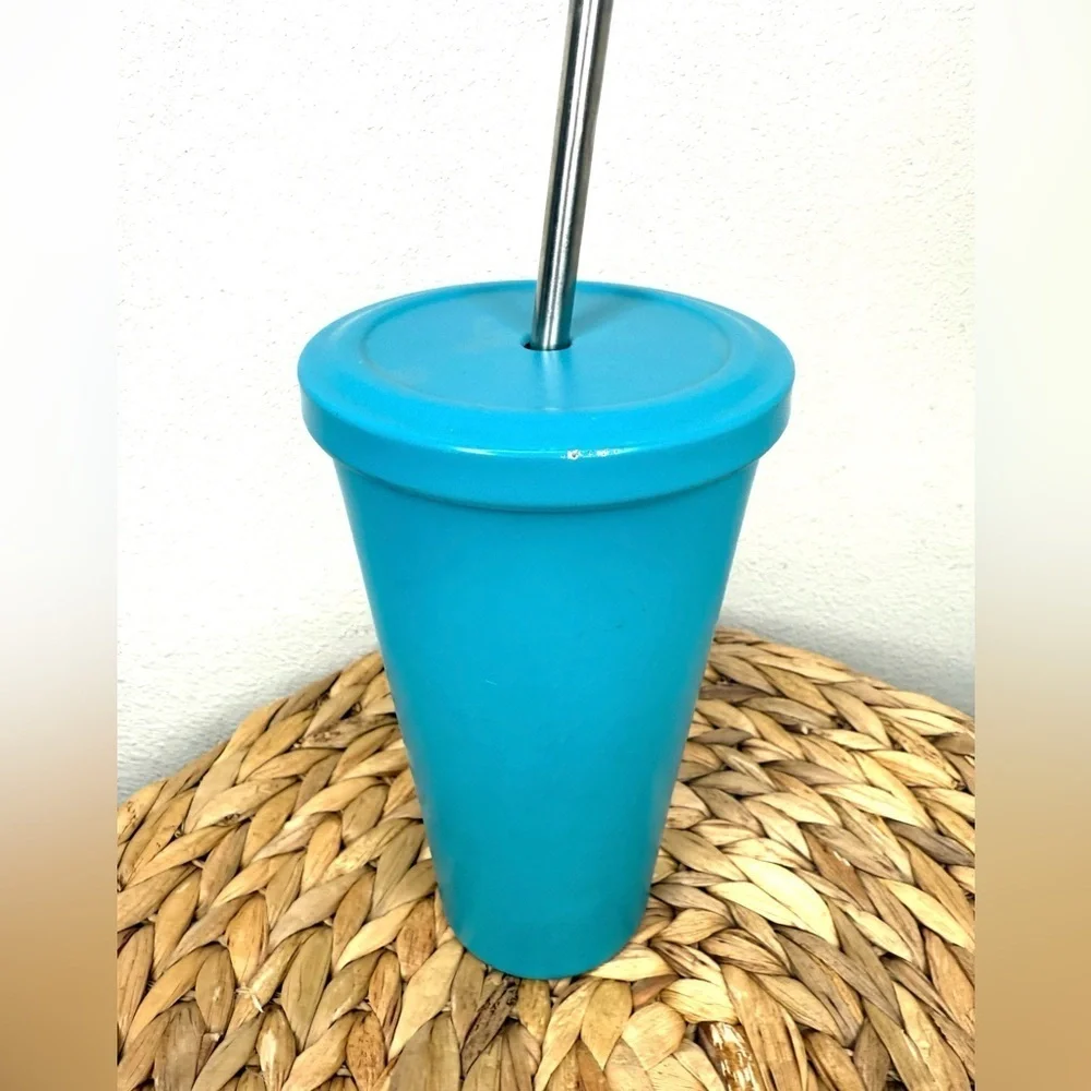 Starbucks Tumbler Teal 16 oz Stainless Steel Cold Cup Matte Stud Siren Rare 2014